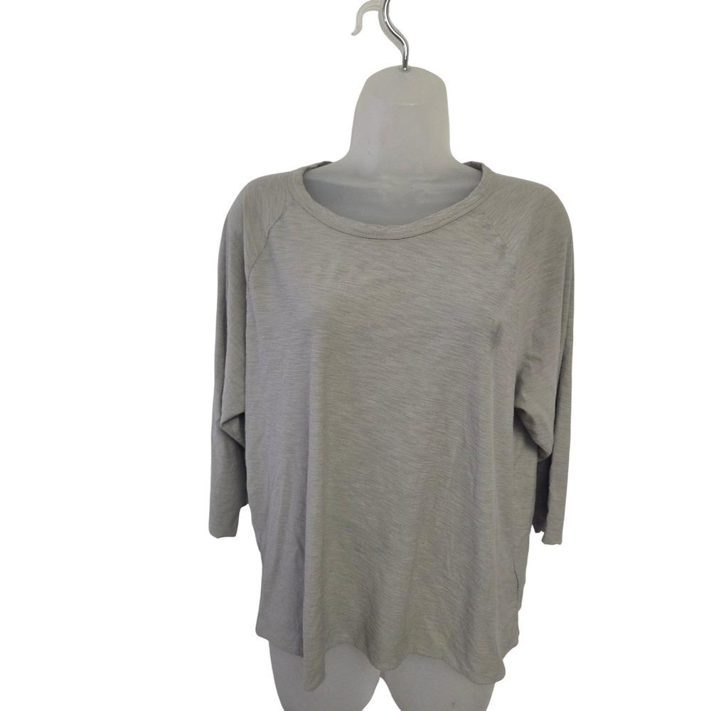 James Perse Standard Gray Raglan Long Sleeve Tee WSVH3648CU Size 3 L